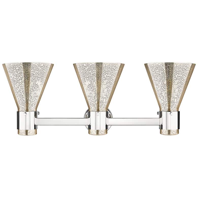 Image 4 Downtown Lawton Cone 24"W Nickel Vanity Light w/ Mercury Shade more views
