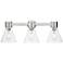 Downtown Lawton Cone 24"W Satin Nickel Vanity Light w/ Clear Shade