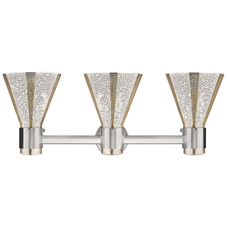 Image 4 Downtown Lawton Cone 24"W Satin Nickel Vanity Light w/ Mercury Shade more views