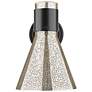 4_Downtown Lawton Cone 9 "H Matte Black Wall Sconce w/ Mercury Shade more views