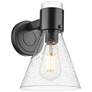 1_Downtown Lawton Cone 9 "H Matte Black Wall Sconce w/ Seedy Shade