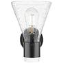 4_Downtown Lawton Cone 9 "H Matte Black Wall Sconce w/ Seedy Shade more views