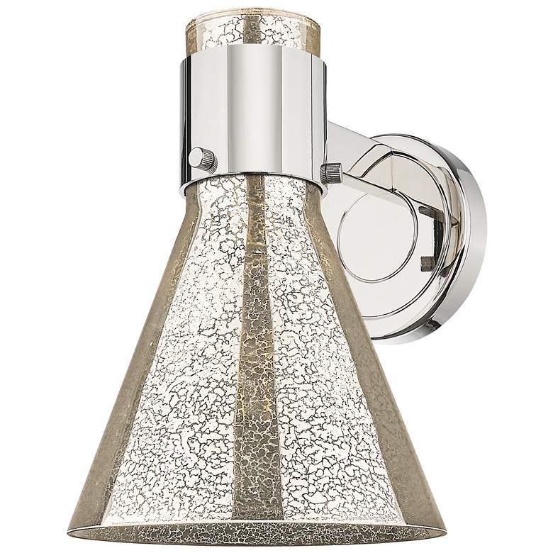 Image 3 Downtown Lawton Cone 9 "H Polished Nickel Wall Sconce w/ Mercury Shade more views