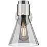 2_Downtown Lawton Cone 9 "H Satin Nickel Wall Sconce w/ Light Smoke Shade more views