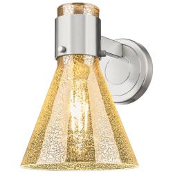 Downtown Lawton Cone 9 "H Satin Nickel Wall Sconce w/ Mercury Shade