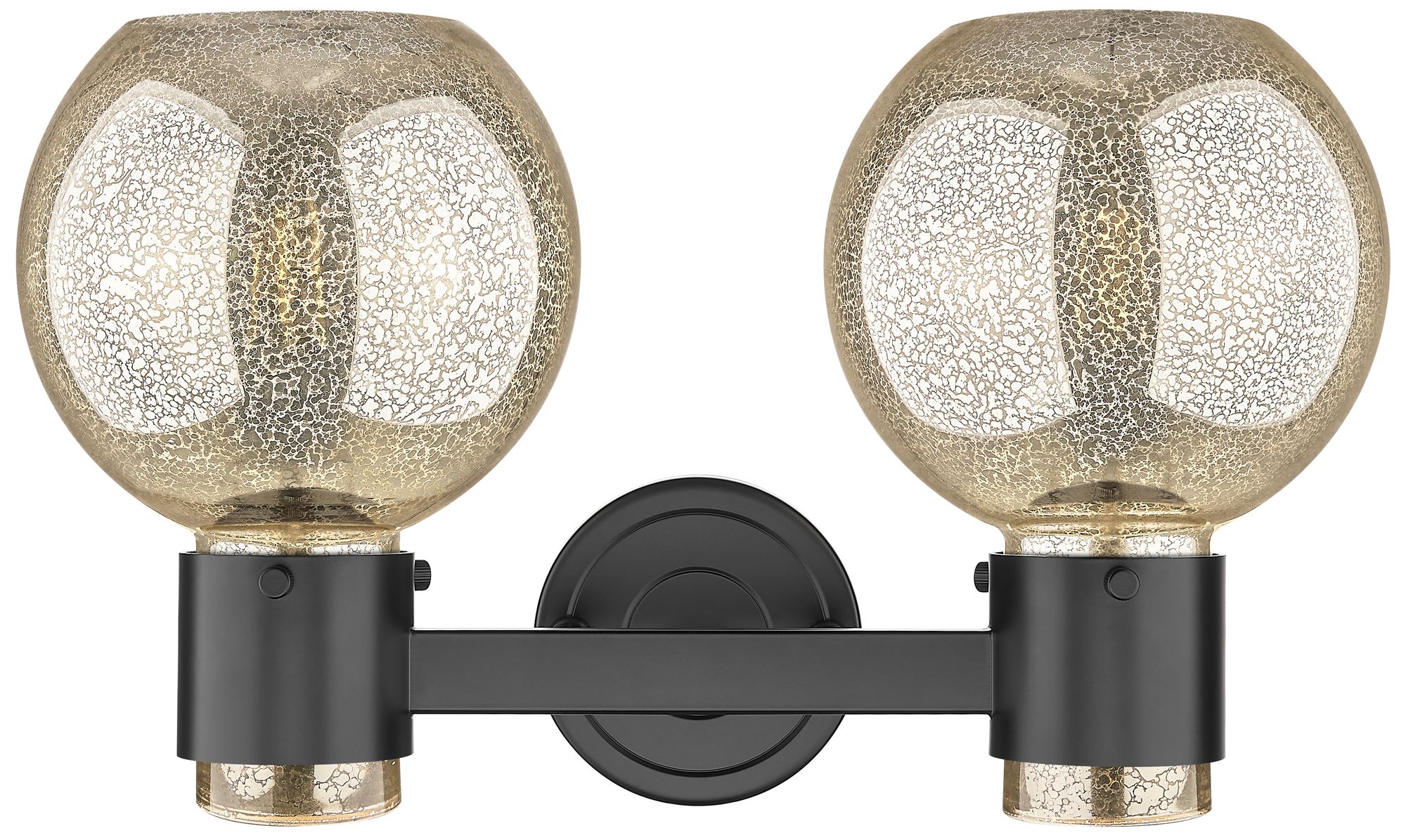 Image 4 Downtown Lawton Sphere 16"W Black Vanity Light w/ Mercury Shade more views