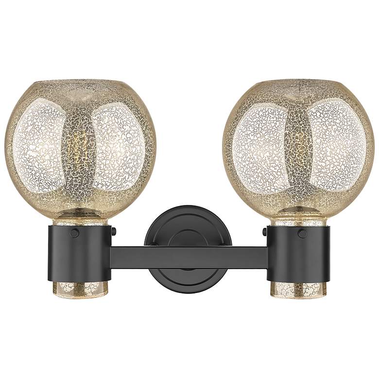 Image 4 Downtown Lawton Sphere 16"W Black Vanity Light w/ Mercury Shade more views