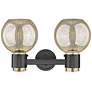 4_Downtown Lawton Sphere 16"W Black Vanity Light w/ Mercury Shade more views