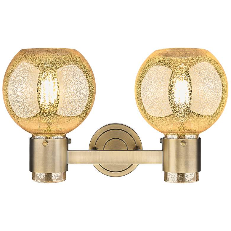 Image 3 Downtown Lawton Sphere 16"W Brass Vanity Light w/ Mercury Shade more views