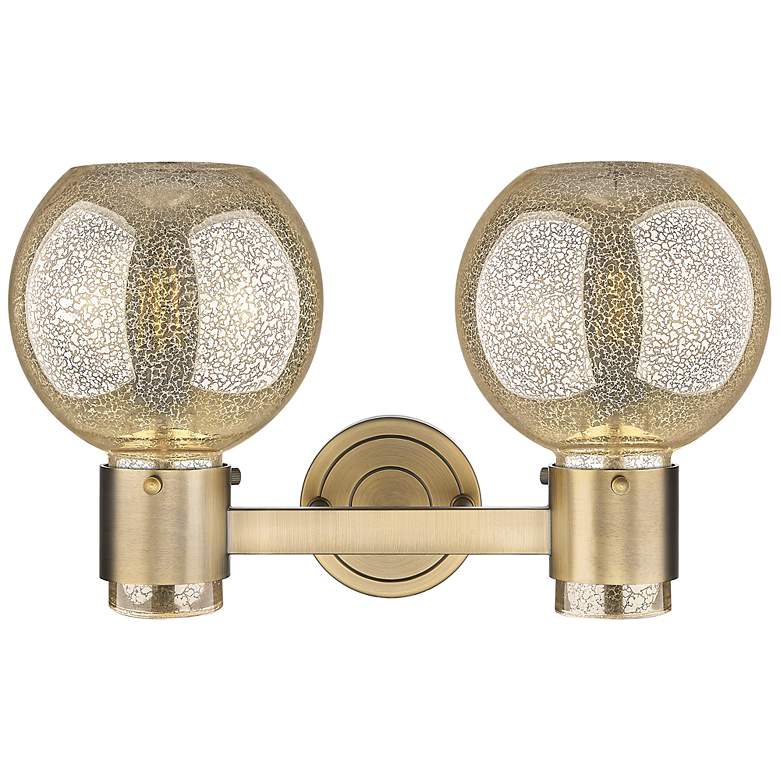 Image 4 Downtown Lawton Sphere 16"W Brass Vanity Light w/ Mercury Shade more views