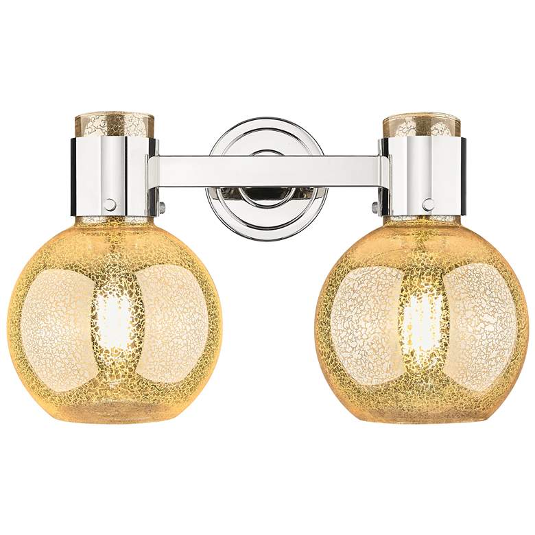 Image 1 Downtown Lawton Sphere 16"W Nickel Vanity Light w/ Mercury Shade