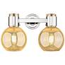 Downtown Lawton Sphere 16"W Nickel Vanity Light w/ Mercury Shade