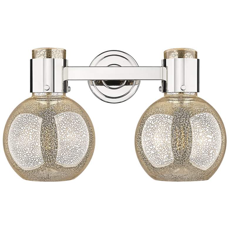 Image 2 Downtown Lawton Sphere 16"W Nickel Vanity Light w/ Mercury Shade more views