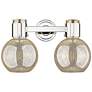 Downtown Lawton Sphere 16"W Nickel Vanity Light w/ Mercury Shade