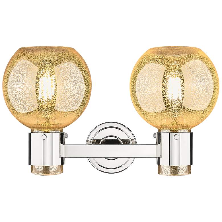 Image 3 Downtown Lawton Sphere 16"W Nickel Vanity Light w/ Mercury Shade more views