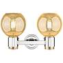 Downtown Lawton Sphere 16"W Nickel Vanity Light w/ Mercury Shade