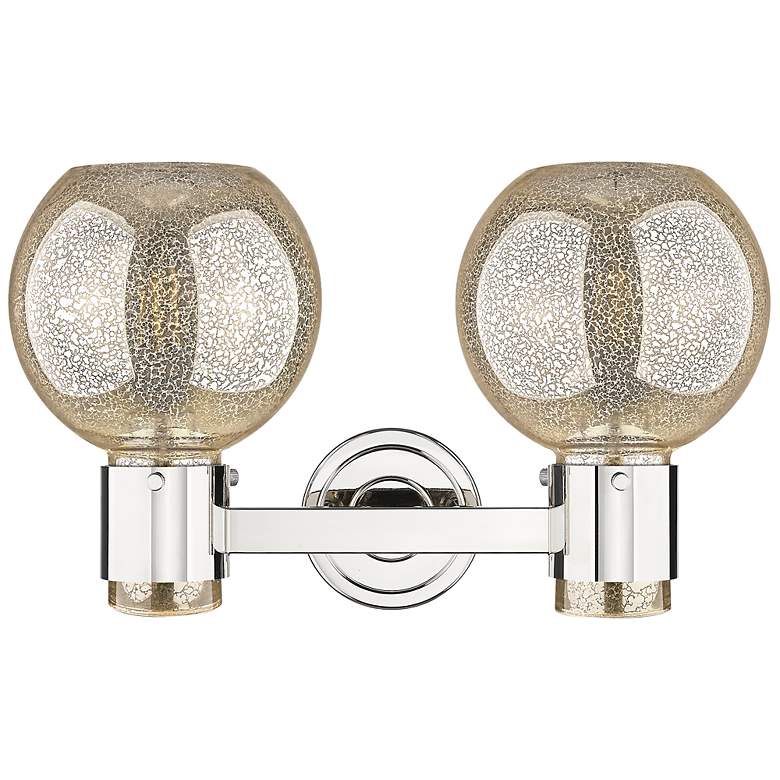 Image 4 Downtown Lawton Sphere 16"W Nickel Vanity Light w/ Mercury Shade more views
