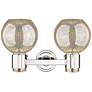Downtown Lawton Sphere 16"W Nickel Vanity Light w/ Mercury Shade