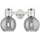 Downtown Lawton Sphere 16"W Satin Nickel Vanity Light w/ Light Smoke Shade