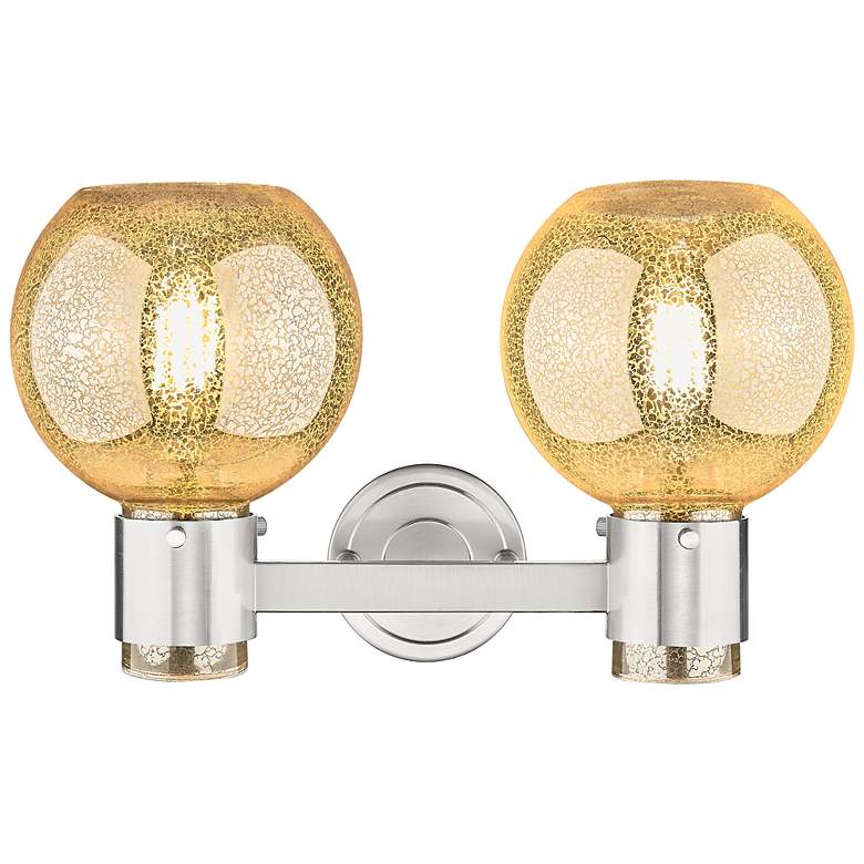 Image 3 Downtown Lawton Sphere 16"W Satin Nickel Vanity Light w/ Mercury Shade more views