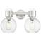 Downtown Lawton Sphere 16"W Satin Nickel Vanity Light w/ Seedy Shade