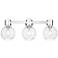 Downtown Lawton Sphere 24"W 3 Light Nickel Vanity Light w/ Seedy Shade