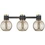 2_Downtown Lawton Sphere 24"W Black Vanity Light w/ Mercury Shade more views