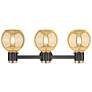 3_Downtown Lawton Sphere 24"W Black Vanity Light w/ Mercury Shade more views