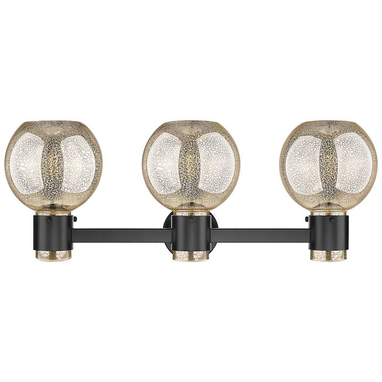 Image 4 Downtown Lawton Sphere 24"W Black Vanity Light w/ Mercury Shade more views