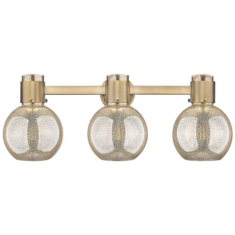 Image 2 Downtown Lawton Sphere 24"W Brass Vanity Light w/ Mercury Shade more views