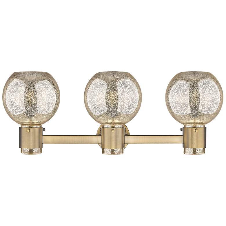 Image 4 Downtown Lawton Sphere 24"W Brass Vanity Light w/ Mercury Shade more views
