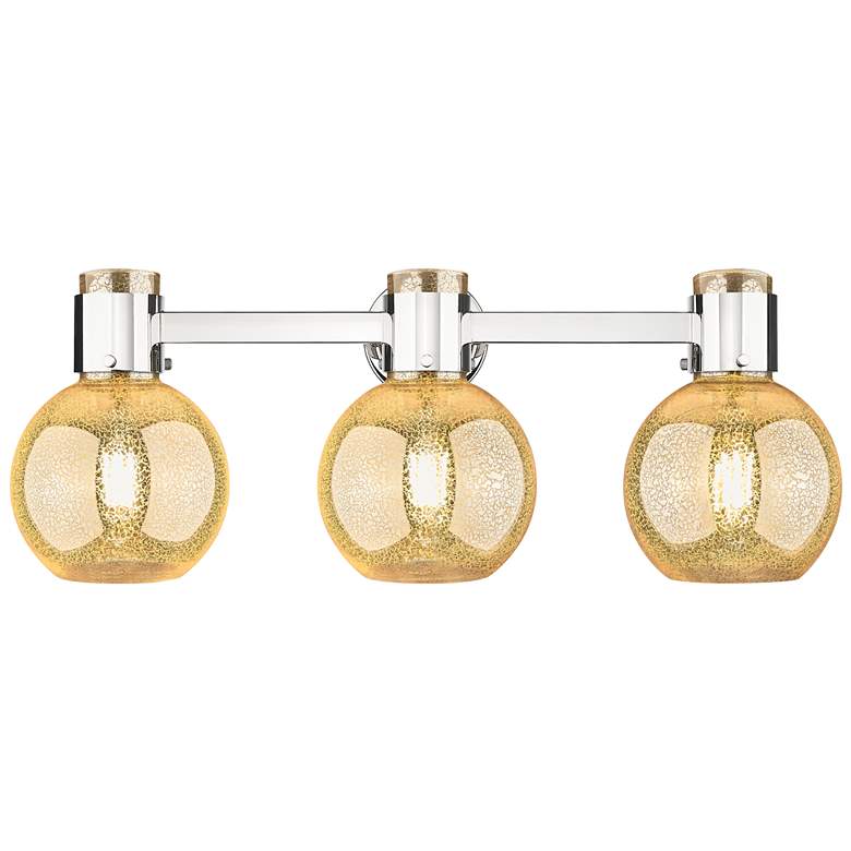 Image 1 Downtown Lawton Sphere 24"W Nickel Vanity Light w/ Mercury Shade