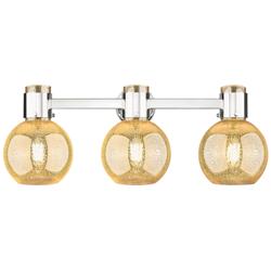 Downtown Lawton Sphere 24"W Nickel Vanity Light w/ Mercury Shade