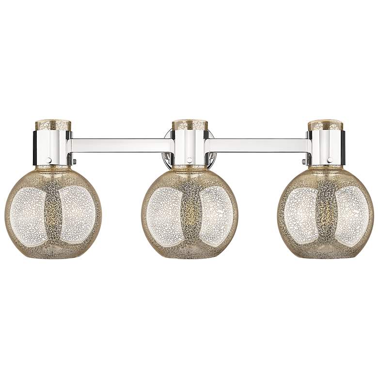 Image 2 Downtown Lawton Sphere 24"W Nickel Vanity Light w/ Mercury Shade more views