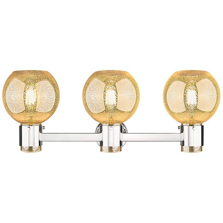 Image 3 Downtown Lawton Sphere 24"W Nickel Vanity Light w/ Mercury Shade more views