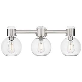 Image1 of Downtown Lawton Sphere 24"W Satin Nickel Vanity Light w/ Clear Shade
