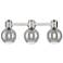 Downtown Lawton Sphere 24"W Satin Nickel Vanity Light w/ Light Smoke Shade