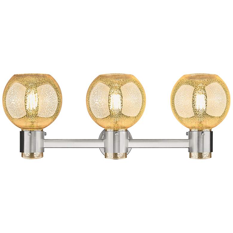 Image 3 Downtown Lawton Sphere 24"W Satin Nickel Vanity Light w/ Mercury Shade more views