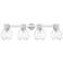 Downtown Lawton Sphere 34"W 4 Light Nickel Vanity Light w/ Clear Shade