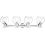 2_Downtown Lawton Sphere 34"W 4 Light Nickel Vanity Light w/ Clear Shade more views