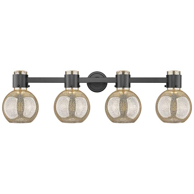 Image 2 Downtown Lawton Sphere 34"W Black Vanity Light w/ Mercury Shade more views