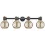 2_Downtown Lawton Sphere 34"W Black Vanity Light w/ Mercury Shade more views