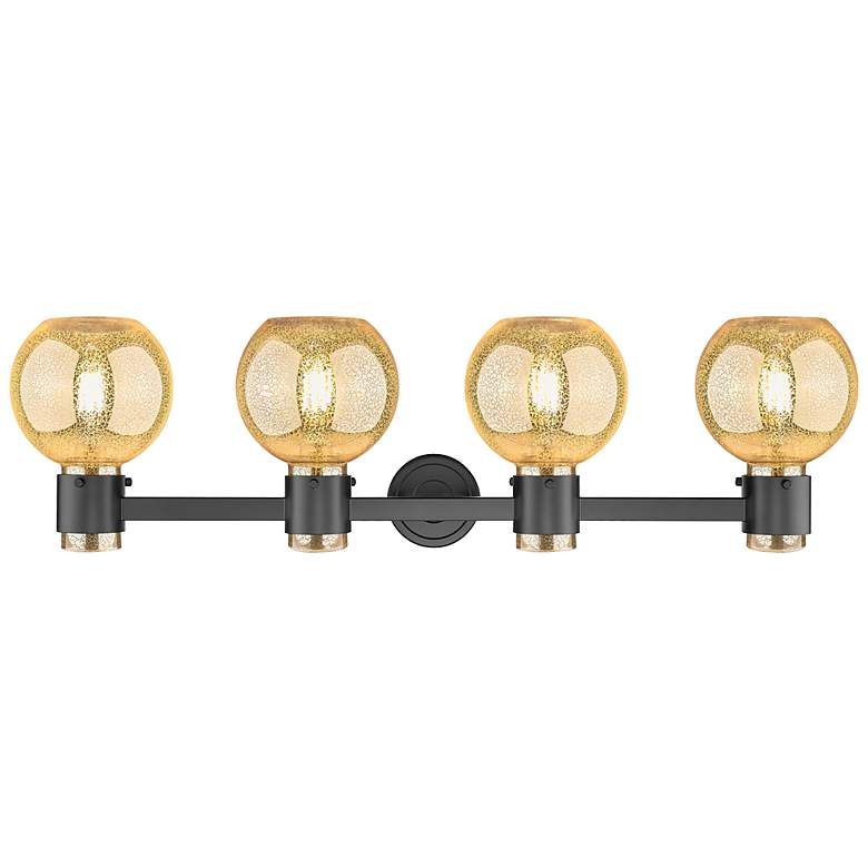 Image 3 Downtown Lawton Sphere 34"W Black Vanity Light w/ Mercury Shade more views