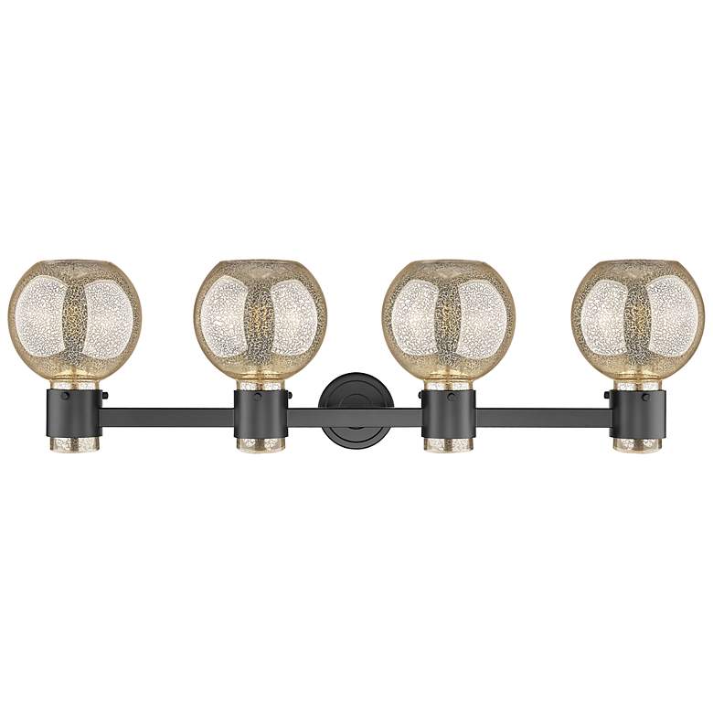 Image 4 Downtown Lawton Sphere 34"W Black Vanity Light w/ Mercury Shade more views
