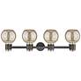 4_Downtown Lawton Sphere 34"W Black Vanity Light w/ Mercury Shade more views