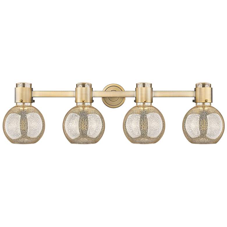 Image 2 Downtown Lawton Sphere 34"W Brass Vanity Light w/ Mercury Shade more views