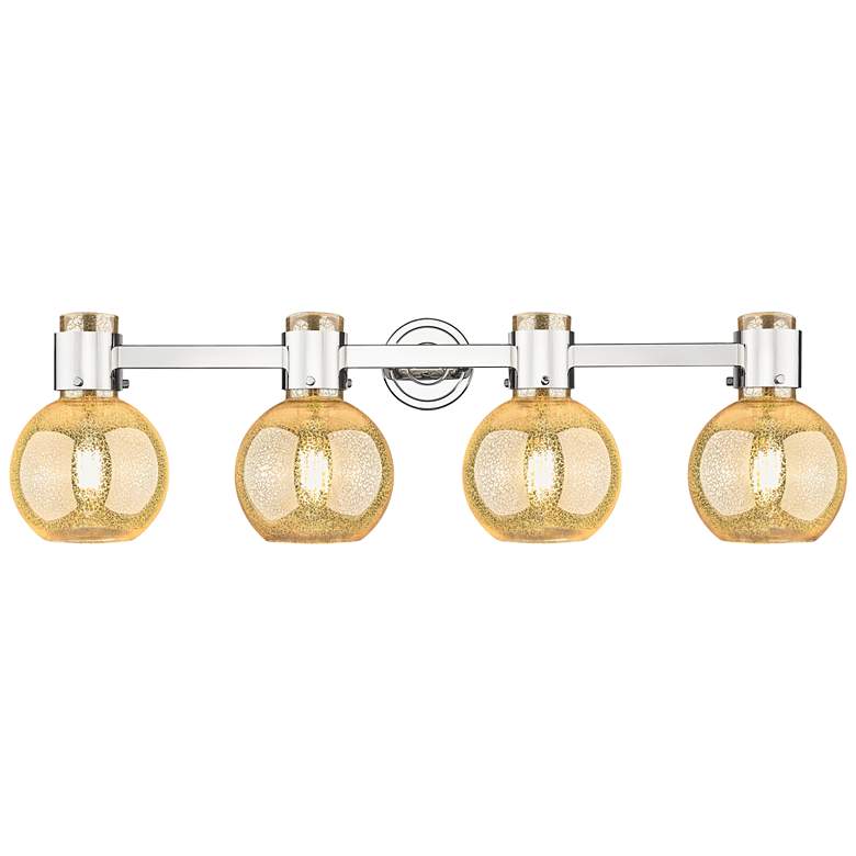 Image 1 Downtown Lawton Sphere 34"W Nickel Vanity Light w/ Mercury Shade