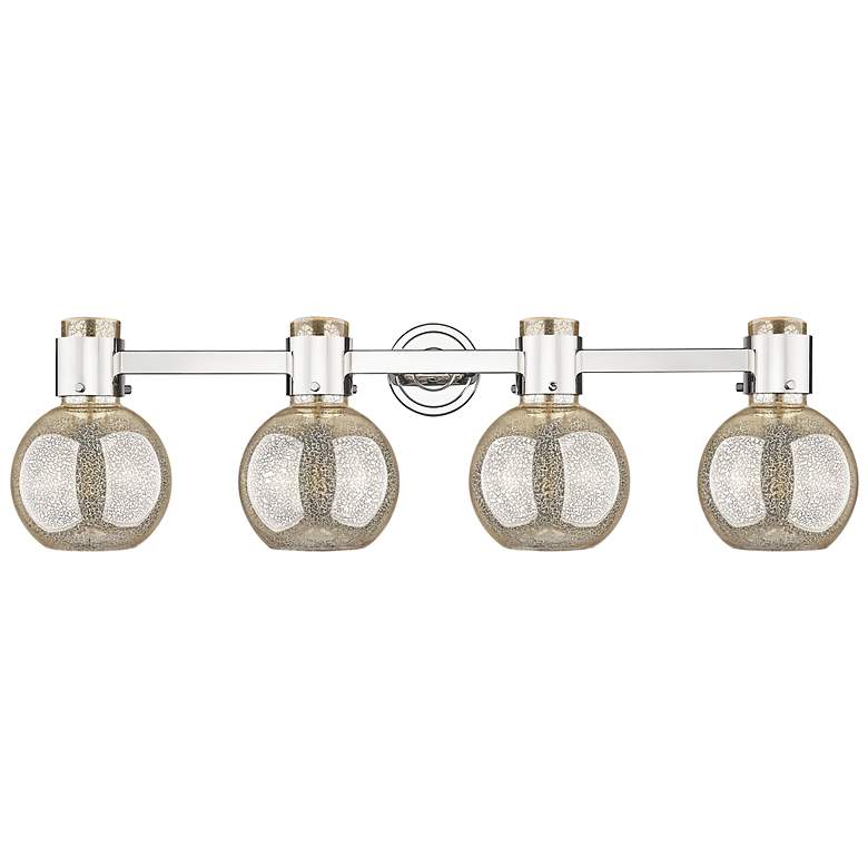Image 2 Downtown Lawton Sphere 34"W Nickel Vanity Light w/ Mercury Shade more views