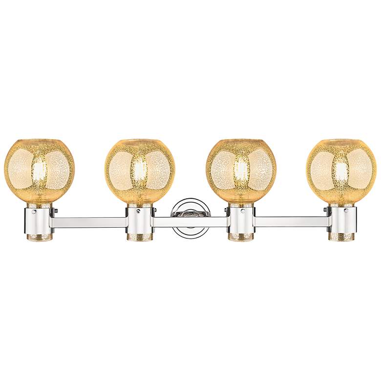 Image 3 Downtown Lawton Sphere 34"W Nickel Vanity Light w/ Mercury Shade more views