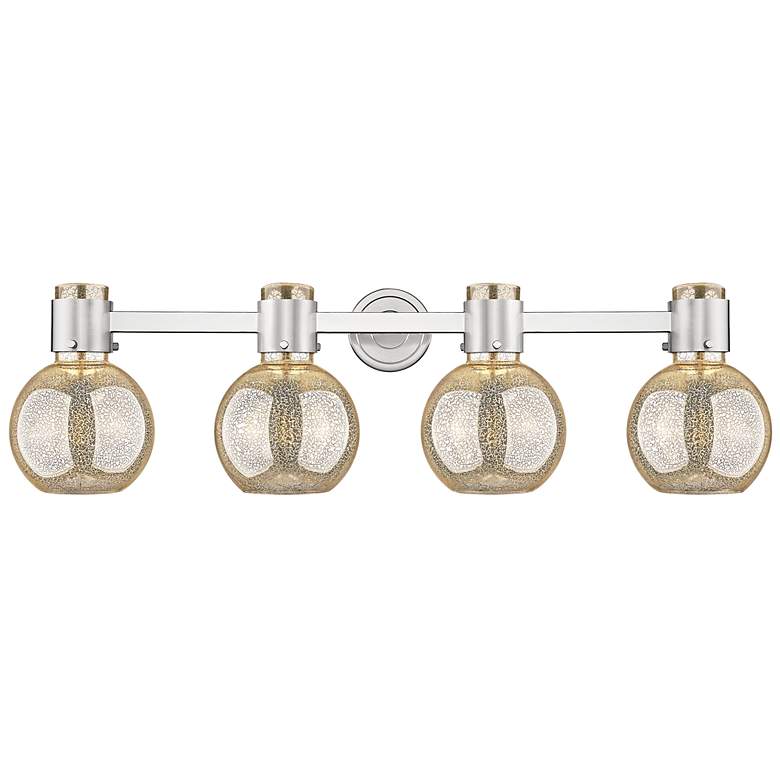 Image 2 Downtown Lawton Sphere 34"W Satin Nickel Vanity Light w/ Mercury Shade more views